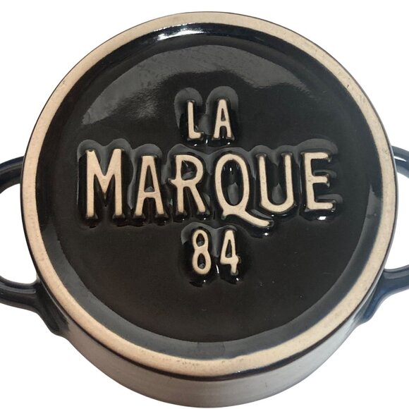 Sur La Table La Marque 84 Mini Covered Baker Ramekin Pair Navy Blue Stoneware - Picture 10 of 10